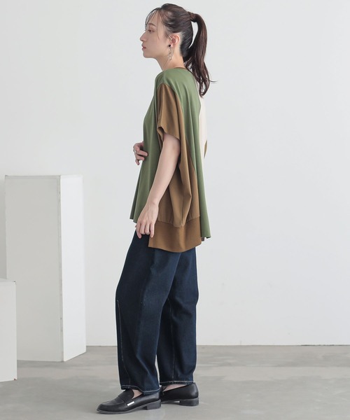 n'OrLABEL(ノアールレーベル)の「3配色ドルマンカットソー(Tシャツ/カットソー・レディース・カーキ/チャコール/ブルー・FREE)」の10枚目の写真