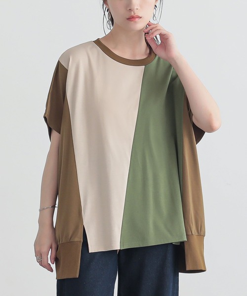 n'OrLABEL(ノアールレーベル)の「3配色ドルマンカットソー(Tシャツ/カットソー・レディース・カーキ/チャコール/ブルー・FREE)」の5枚目の写真