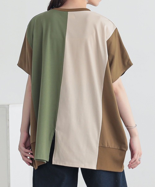 n'OrLABEL(ノアールレーベル)の「3配色ドルマンカットソー(Tシャツ/カットソー・レディース・カーキ/チャコール/ブルー・FREE)」の6枚目の写真