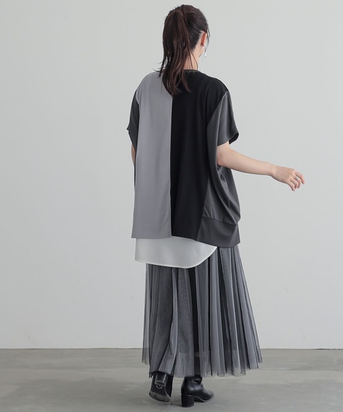 n'OrLABEL(ノアールレーベル)の「3配色ドルマンカットソー(Tシャツ/カットソー・レディース・カーキ/チャコール/ブルー・FREE)」の14枚目の写真
