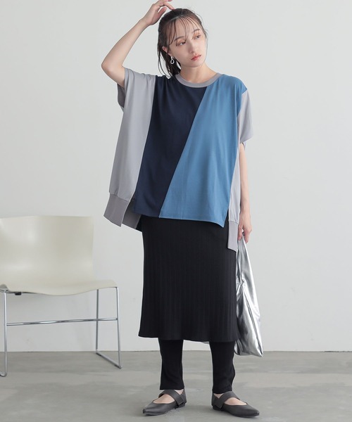n'OrLABEL(ノアールレーベル)の「3配色ドルマンカットソー(Tシャツ/カットソー・レディース・カーキ/チャコール/ブルー・FREE)」の18枚目の写真