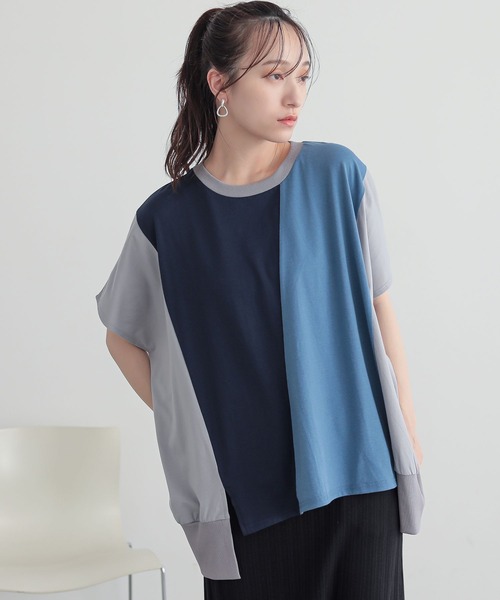 n'OrLABEL(ノアールレーベル)の「3配色ドルマンカットソー(Tシャツ/カットソー・レディース・カーキ/チャコール/ブルー・FREE)」の16枚目の写真