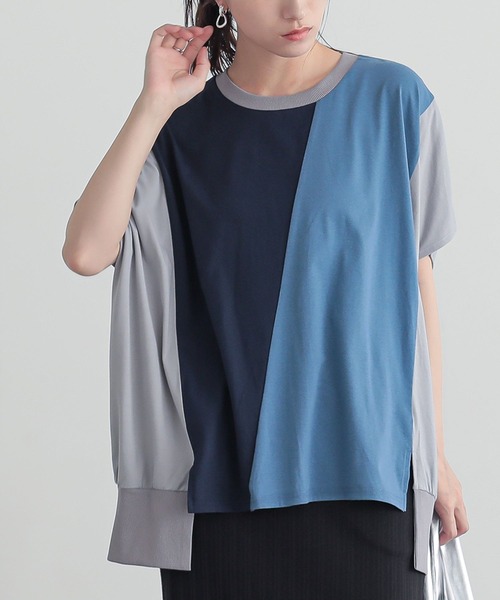 n'OrLABEL(ノアールレーベル)の「3配色ドルマンカットソー(Tシャツ/カットソー・レディース・カーキ/チャコール/ブルー・FREE)」の15枚目の写真