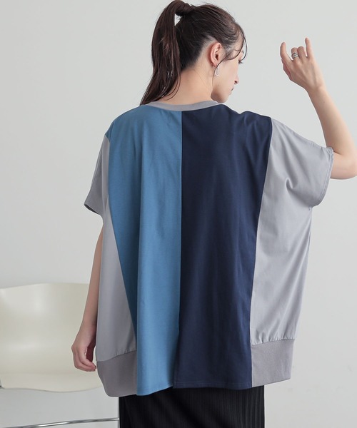 n'OrLABEL(ノアールレーベル)の「3配色ドルマンカットソー(Tシャツ/カットソー・レディース・カーキ/チャコール/ブルー・FREE)」の17枚目の写真