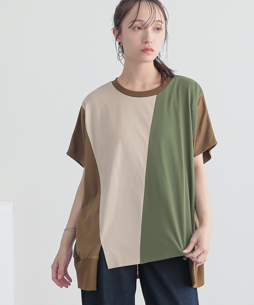 n'OrLABEL(ノアールレーベル)の「3配色ドルマンカットソー(Tシャツ/カットソー・レディース・カーキ/チャコール/ブルー・FREE)」の7枚目の写真