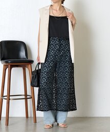 Jena espace merveilleux | サテン切替レースキャミワンピース(ワンピース)