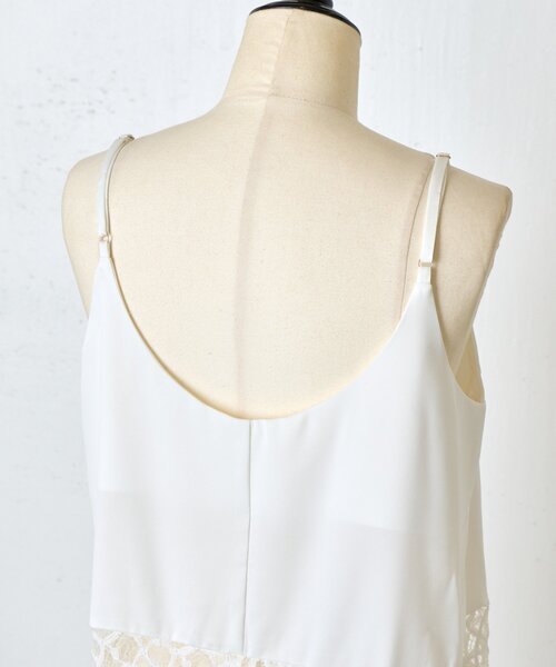 Jena espace merveilleux（ジェナ　エスパスメルヴェイユ）の「サテン切替レースキャミワンピース（ワンピース・レディース・ブラック/オフホワイト・FREE）」の22枚目の写真