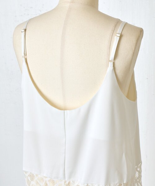 Jena espace merveilleux（ジェナ　エスパスメルヴェイユ）の「サテン切替レースキャミワンピース（ワンピース・レディース・ブラック/オフホワイト・FREE）」の19枚目の写真