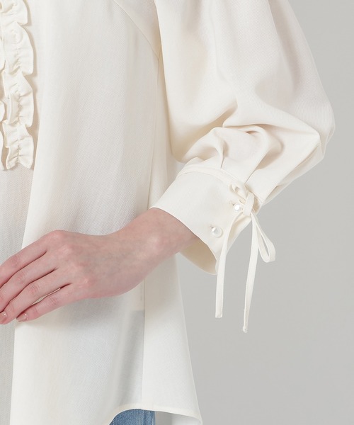 Rose Tiara（ローズティアラ）の「【接触冷感/イージーケア/手洗いOK】フリルブラウス（シャツ/ブラウス・レディース・オフホワイト/オレンジ/ブラック・46/42/38）」の22枚目の写真