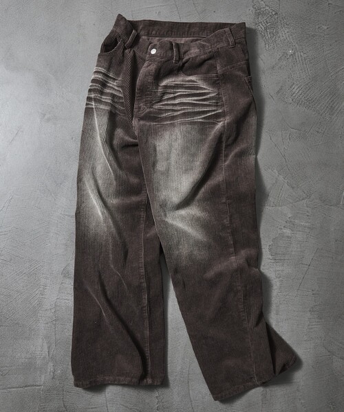 FREAK'S STORE（フリークスストア）の「限定展開 MR HEARTS/ミスターハーツ VINTAGE WASHED CORDUROY WIDE STRAIGHT PANTS（その他パンツ・メンズ・ブラウン/チャコールグレー/ブラック・SMALL/MEDIUM/LARGE）」の10枚目の写真