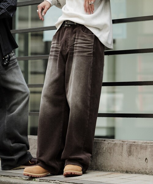 FREAK'S STORE（フリークスストア）の「限定展開 MR HEARTS/ミスターハーツ VINTAGE WASHED CORDUROY WIDE STRAIGHT PANTS（その他パンツ・メンズ・ブラウン/チャコールグレー/ブラック・SMALL/MEDIUM/LARGE）」の20枚目の写真