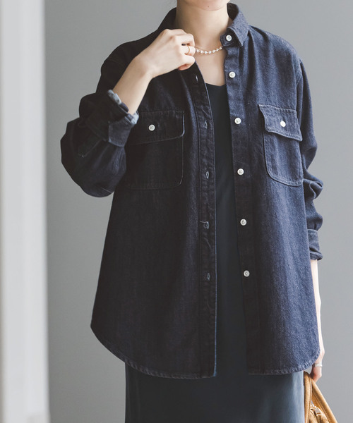 NEEDBY heritage(ニードバイヘリテージ)の「《NOBLE別注》NEED by heritage/ニードバイヘリテージ LAYLA(シャツ/ブラウス・レディース・ネイビー/ブルー・X-SMALL)」の2枚目の写真