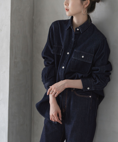 NEEDBY heritage(ニードバイヘリテージ)の「《NOBLE別注》NEED by heritage/ニードバイヘリテージ LAYLA(シャツ/ブラウス・レディース・ネイビー/ブルー・X-SMALL)」の9枚目の写真