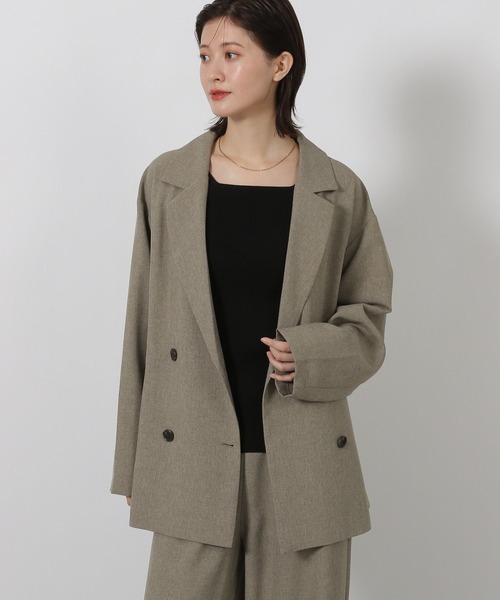 LAKOLE（ラコレ）の「ダブルテーラードジャケット / 592599（テーラードジャケット・レディース・チャコール/モカ/ボルドー・FREE）」の3枚目の写真