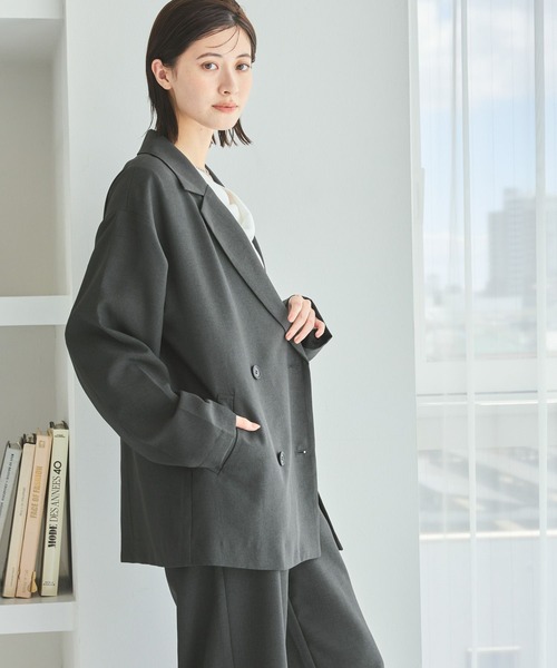 LAKOLE（ラコレ）の「ダブルテーラードジャケット / 592599（テーラードジャケット・レディース・チャコール/モカ/ボルドー・FREE）」の9枚目の写真