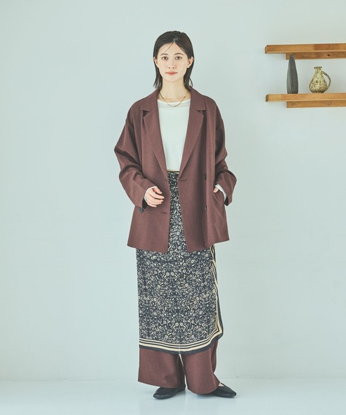 LAKOLE（ラコレ）の「ダブルテーラードジャケット / 592599（テーラードジャケット・レディース・チャコール/モカ/ボルドー・FREE）」の12枚目の写真