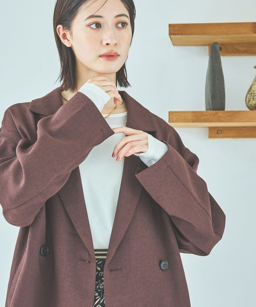 LAKOLE（ラコレ）の「ダブルテーラードジャケット / 592599（テーラードジャケット・レディース・チャコール/モカ/ボルドー・FREE）」の17枚目の写真