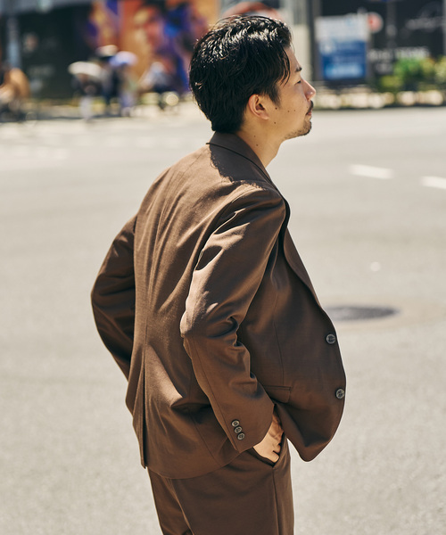 EDIFICE × TEIJIN SOLOTEX スーツセットアップブラウン　M SOLOTEX / ソロテックス トリコット セットアップ（スーツセット