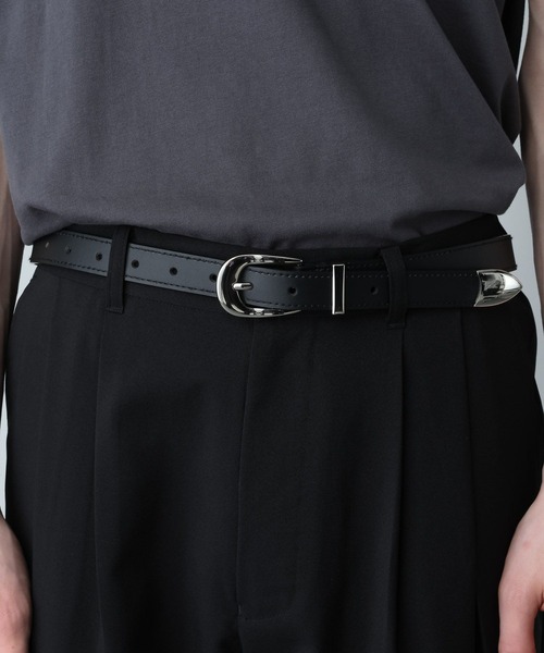 HARE（ハレ）の「【WEB限定】ステッチプレーンベルト(HARE)（ベルト・メンズ・ブラック系その他/ブラック・FREE）」の2枚目の写真