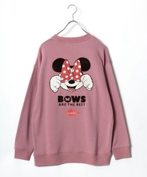Disney（ディズニー）の「Disney（ディズニー）キャラクタープリント＆サガラ刺繍 スウェットトレーナー レディース/ミッキーマウス/ミニーマウス（スウェット・レディース）」
