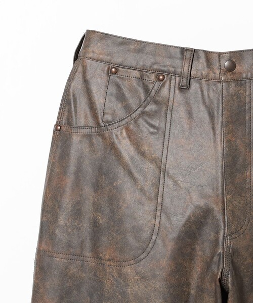 セール】エイジド フェイクレザー ペインター パンツ（その他パンツ