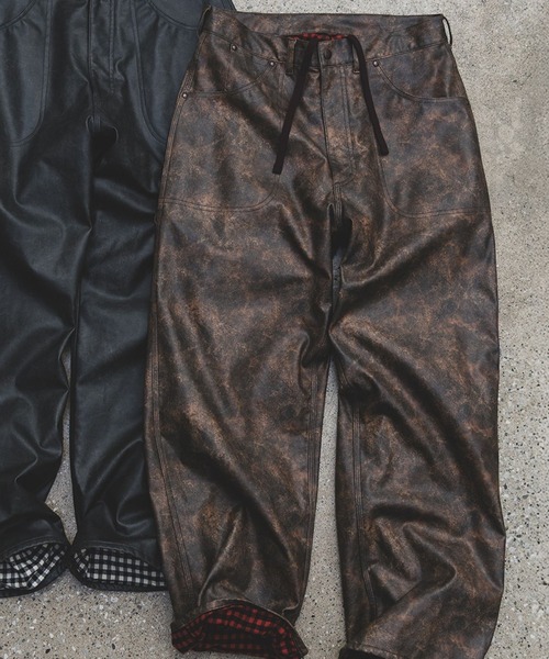 セール】エイジド フェイクレザー ペインター パンツ（その他パンツ