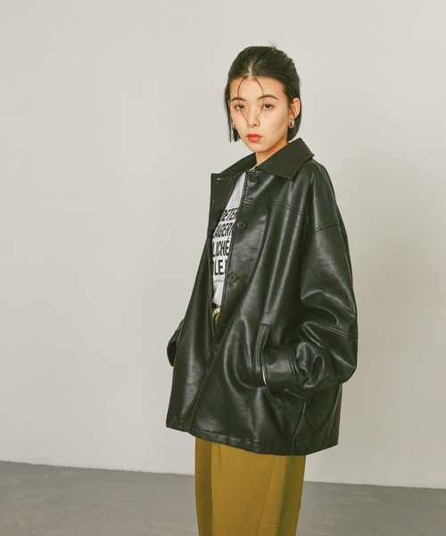 BAYFLOW（ベイフロー）の「フェイクレザージャケット（ブルゾン）」 - WEAR