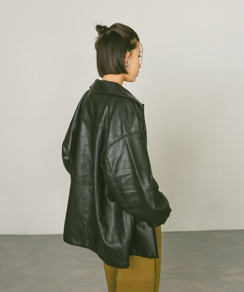 BAYFLOW（ベイフロー）の「フェイクレザージャケット（ブルゾン・レディース・ブラック・SMALL/MEDIUM）」の12枚目の写真