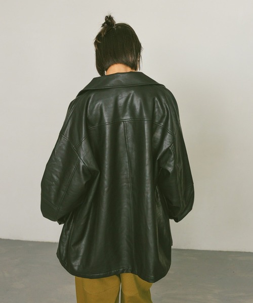 BAYFLOW（ベイフロー）の「フェイクレザージャケット（ブルゾン・レディース・ブラック・SMALL/MEDIUM）」の13枚目の写真