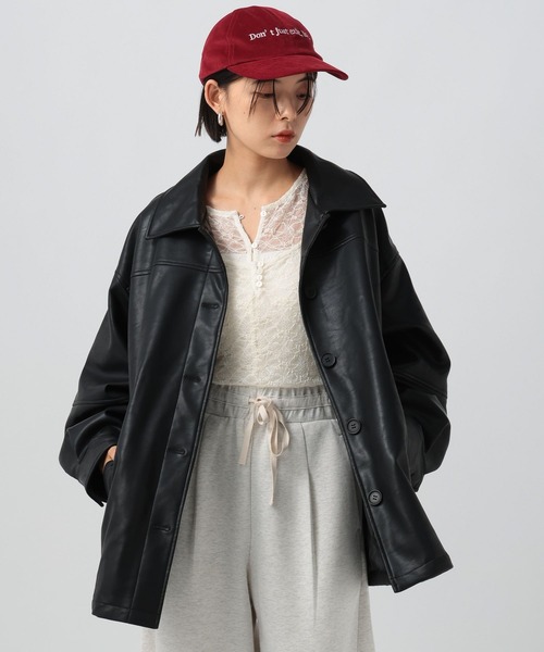 BAYFLOW（ベイフロー）の「フェイクレザージャケット（ブルゾン・レディース・ブラック・SMALL/MEDIUM）」の19枚目の写真