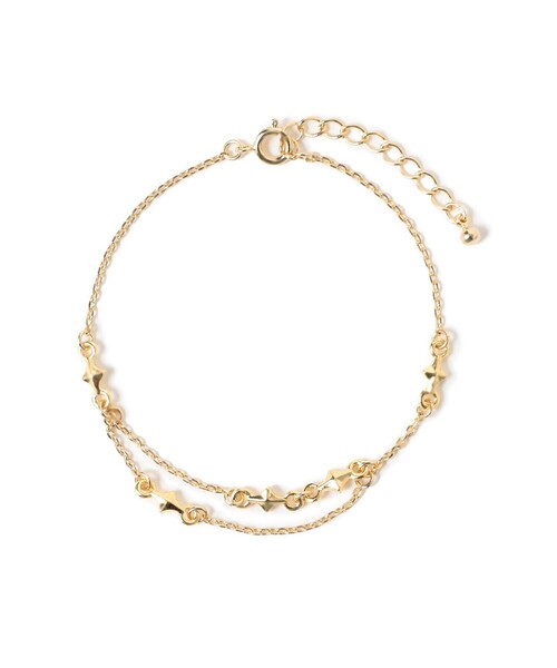 Ray BEAMS（レイビームス）の「スター チェーン レイヤー ブレスレット（ブレスレット・レディース・ゴールド/シルバー・ONE SIZE）」の2枚目の写真