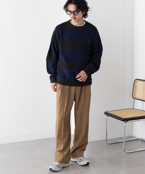 U.S. POLO ASSN.(ユーエスポロアッスン)の「【U.S. POLO ASSN.】ワンポイントロゴ ポニー刺繍 ラグビーストライプ クルーニット RUGBY STRIPES CREW SWE(ニット/セーター・メンズ・ネイビー/パープル/グリーン・S/M/L)」の11枚目の写真