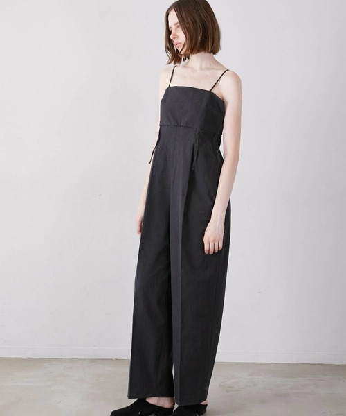 LA PEAU DE GEM（ラポドゥジェム）の「【LA PEAU DE GEM】cocoon cami overalls/コクーンキャミサロペ（サロペット/オーバーオール・レディース・ブラック/グレー・FREE）」の2枚目の写真
