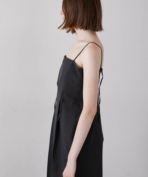 LA PEAU DE GEM（ラポドゥジェム）の「【LA PEAU DE GEM】cocoon cami overalls/コクーンキャミサロペ（サロペット/オーバーオール・レディース・ブラック/グレー・FREE）」の8枚目の写真