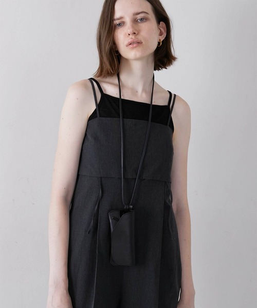 LA PEAU DE GEM（ラポドゥジェム）の「【LA PEAU DE GEM】cocoon cami overalls/コクーンキャミサロペ（サロペット/オーバーオール・レディース・ブラック/グレー・FREE）」の5枚目の写真