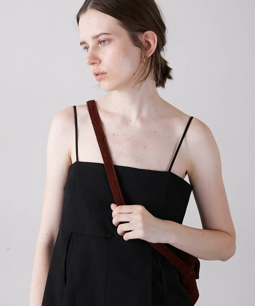 LA PEAU DE GEM（ラポドゥジェム）の「【LA PEAU DE GEM】cocoon cami overalls/コクーンキャミサロペ（サロペット/オーバーオール・レディース・ブラック/グレー・FREE）」の18枚目の写真