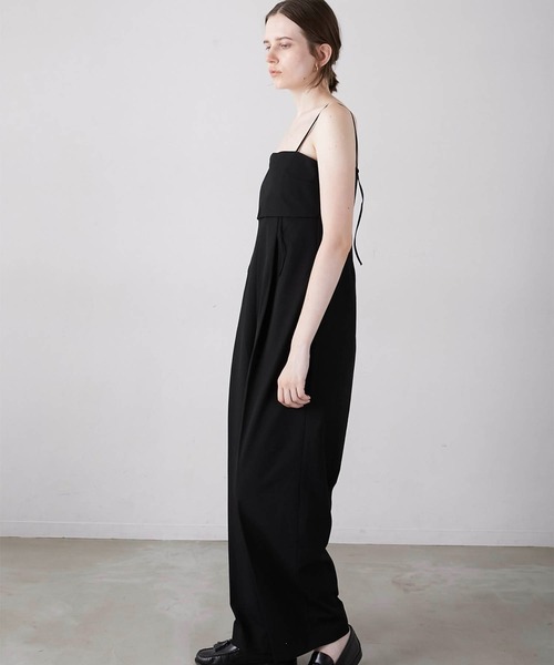 LA PEAU DE GEM（ラポドゥジェム）の「【LA PEAU DE GEM】cocoon cami overalls/コクーンキャミサロペ（サロペット/オーバーオール・レディース・ブラック/グレー・FREE）」の12枚目の写真