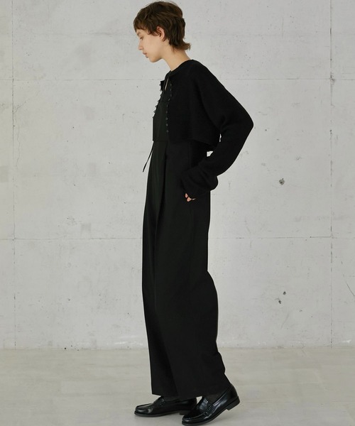 LA PEAU DE GEM（ラポドゥジェム）の「【LA PEAU DE GEM】cocoon cami overalls/コクーンキャミサロペ（サロペット/オーバーオール・レディース・ブラック/グレー・FREE）」の21枚目の写真