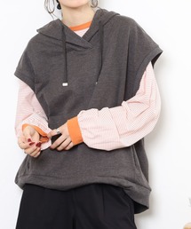 ミニ裏毛ノースリーブパーカー