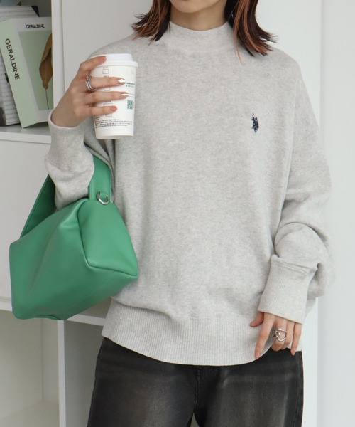 U.S. POLO ASSN.(ユーエスポロアッスン)の「【U.S. POLO ASSN./ユーエスポロアッスン】ロゴ刺繍 スウェットライク クルーネック ニット セーター(ニット/セーター・レディース・モスグリーン/ピンク/オートミール・LL/L/M)」の17枚目の写真
