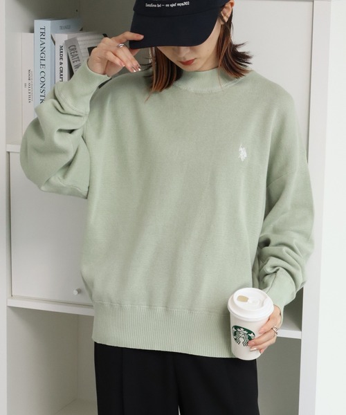 U.S. POLO ASSN.(ユーエスポロアッスン)の「【U.S. POLO ASSN./ユーエスポロアッスン】ロゴ刺繍 スウェットライク クルーネック ニット セーター(ニット/セーター・レディース・モスグリーン/ピンク/オートミール・LL/L/M)」の19枚目の写真