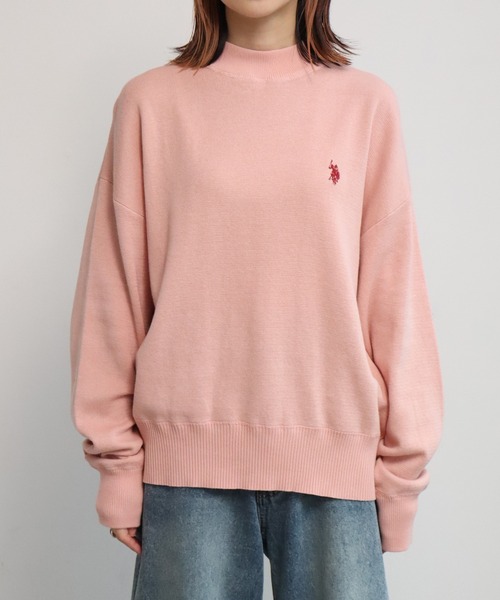 U.S. POLO ASSN.(ユーエスポロアッスン)の「【U.S. POLO ASSN./ユーエスポロアッスン】ロゴ刺繍 スウェットライク クルーネック ニット セーター(ニット/セーター・レディース・モスグリーン/ピンク/オートミール・LL/L/M)」の6枚目の写真