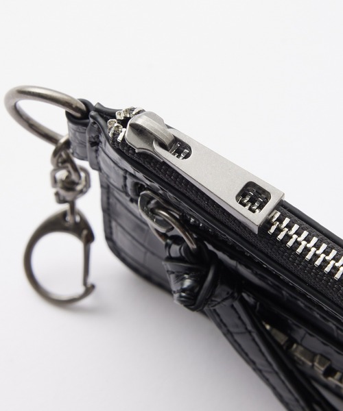 X-girl（エックスガール）の「MILLS LOGO FAUX CROCO CARD CASE（カードケース・レディース・ブラック/ベージュ/ライトパープル・ONE SIZE）」の7枚目の写真