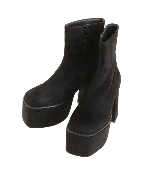 MURUA（ムルーア）の「ベロアスクエアブーツ（ブーツ・レディース・ブラック・22.5/23.5/24.5）」の7枚目の写真