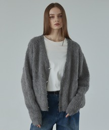 CALLNE(カルネ)の【CALLNE】 Mohairmix V-neck Shaggyknit Cardigan / モヘア混Vネックシャギーニットカーディガン(カーディガン/ボレロ)