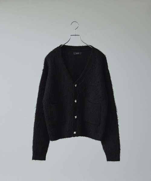 CALLNE】 Mohairmix V-neck Shaggyknit Cardigan / モヘア混Vネック
