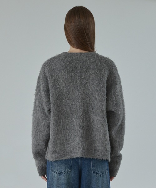 CALLNE（カルネ）の「【CALLNE】 Mohairmix V-neck Shaggyknit Cardigan / モヘア混Vネックシャギーニットカーディガン（カーディガン/ボレロ・メンズ・グレー/ブラック・L/M）」の14枚目の写真