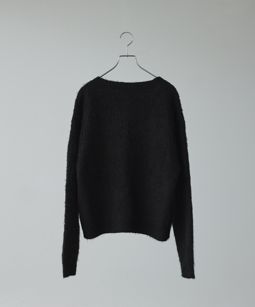 CALLNE】 Mohairmix V-neck Shaggyknit Cardigan / モヘア混Vネック