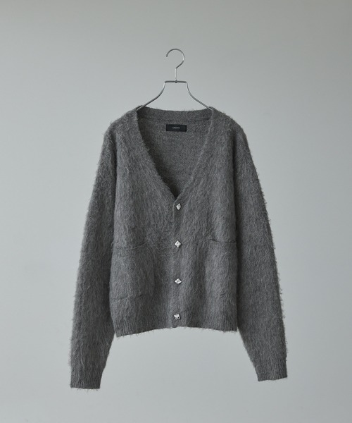 CALLNE】 Mohairmix V-neck Shaggyknit Cardigan / モヘア混Vネック
