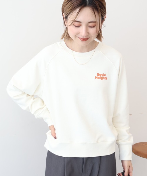 AMERICAN HOLIC(アメリカンホリック)の「サガラ刺繍裏毛プルオーバー(スウェット・レディース・オフホワイト/グリーン/ホワイト系その他・FREE)」の1枚目の写真